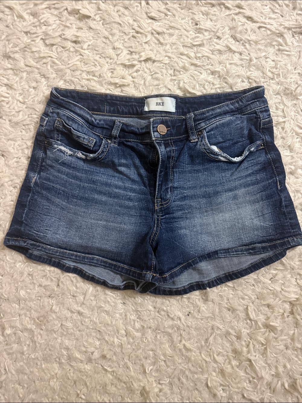BKE Women's Dark Wash Denim Jean Shorts